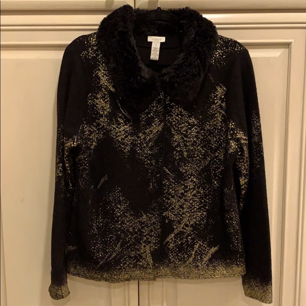 Chico’s wool sweater with removable collar
